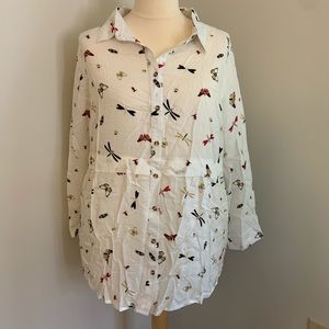 ModCloth Ivory Butterfly Printed Tunic 🦋 NWT!